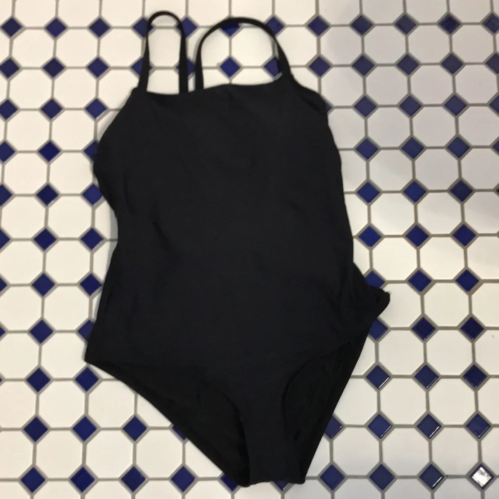 NWT Anthropologie Kaitlyn One piece swim Black S